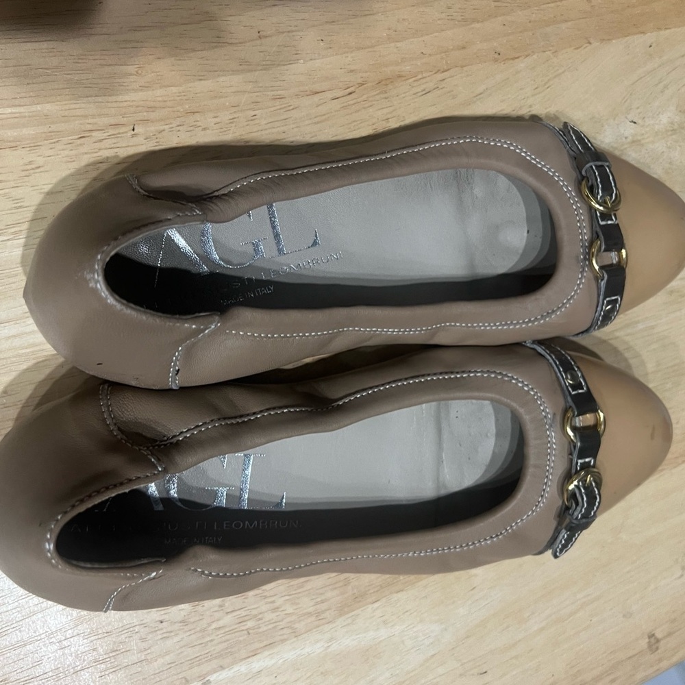 AGL flats ballerina with buckle tan size 39 - Picture 6 of 14